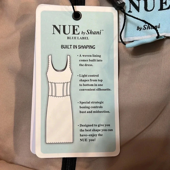 NUE by Shani Lace‎ Floral Nude w/Black Waist/Shoulder Accent Dress. Size 2.  NWT - Picture 10 of 14